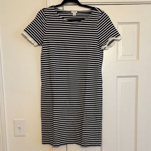 J. Crew Black and White Striped Mini Dress